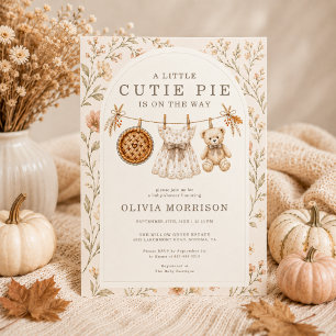 Süßes Herbst-Blumen-Mädchen-Baby-Shower Einladung