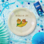Süßes Herbst-Eichel-Bundle-of-Joy-Zwillinge-Baby-P Pappteller (Party)