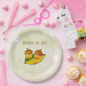 Süßes Herbst-Eichel-Bundle-of-Joy-Zwillinge-Baby-P Pappteller (Party)