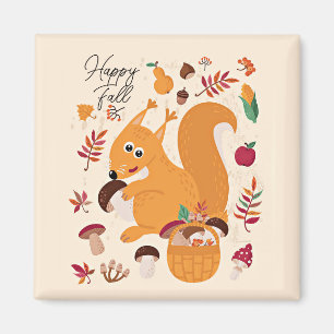 Süßes Herbst-Eichhörnchen mit individuellem Text Magnet