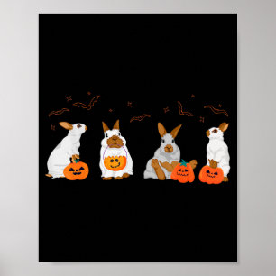 Süßes Herbst-Gespenst-Hasen-Kaninchen-Halloween-Ko Poster