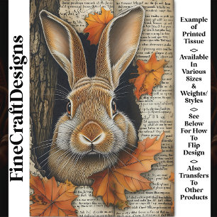 Süßes Herbst-Guckhasen-Ephemeren-Buch 7 Decoupage Seidenpapier