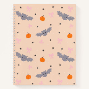 Süßes Herbst-Halloween-Fledermaus-Muster-Notizbuch Notizblock