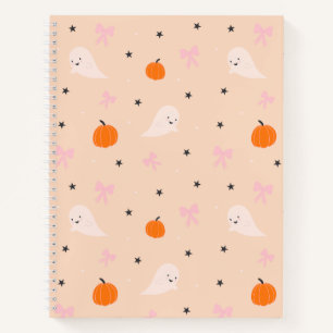Süßes Herbst-Halloween-Geister-Muster-Notizbuch Notizblock