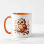 Süßes Herbst-Saison-Eulen-Monogramm Tasse (Links)