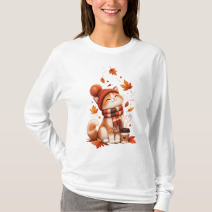 Süßes Herbstkatze-T-Shirt   Cozy Fall Kitten Tee