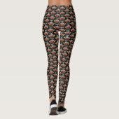 Süßes Herbstspinnenmuster mit Tautropfenhut Leggings (Rückseite)