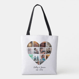 Süßes Herz 14 Foto-Collage Liebe Familie Tasche