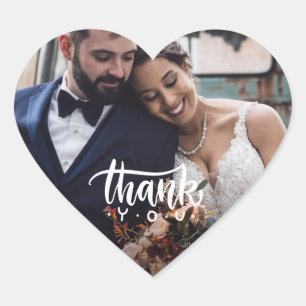 Süßes Herz Foto Hochzeit Danke Favor Herz-Aufkleber