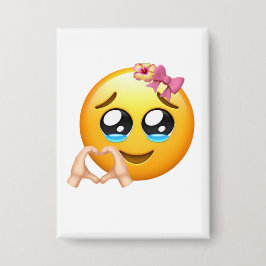 Süßes Herz Hände Emoji Pin - Coquette Ästhetik  Button