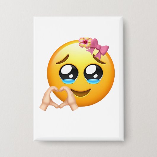 Süßes Herz Hände Emoji Pin - Coquette Ästhetik Button (Vorderseite)