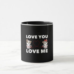 Süßes Herz Katzenliebe Romantisches Paar Kätzchen Tasse