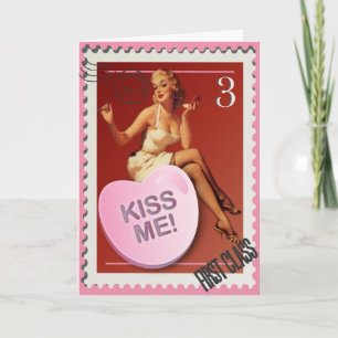 Süßes Herz KüssMich! Kitsch Bitsch Valentinskarte Feiertagskarte