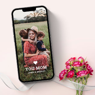 Süßes HERZ LIEBE DICH MUTTER Muttertags-Foto Karte