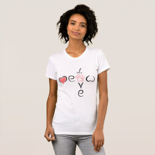 Süßes Herz mit Pfotenabdruck Katzenmama  T-Shirt