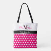 Süßes Herz Muster Rosa Monogramm Name Beliebiger T Tasche (Rückseite)