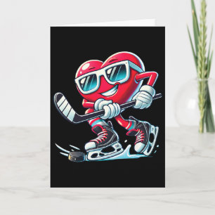 Süßes Herz spielt Eishockey Valentinstag Männer  Karte