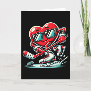 Süßes Herz spielt Eishockey Valentinstag Männer  Karte