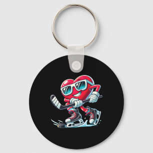 Süßes Herz spielt Eishockey Valentinstag Männer Schlüsselanhänger