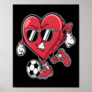 Süßes Herz spielt Fußball Valentinstag Fußball Bo Poster