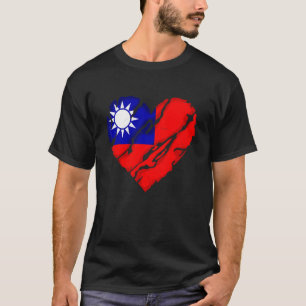 Süßes Herz Taiwanesisch Flagge Ich Liebe Taiwan  T T-Shirt