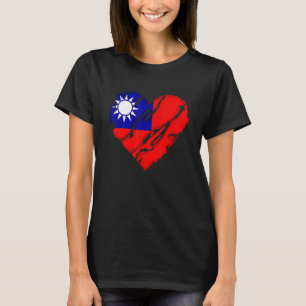 Süßes Herz Taiwanesisch Flagge Ich Liebe Taiwan  T T-Shirt