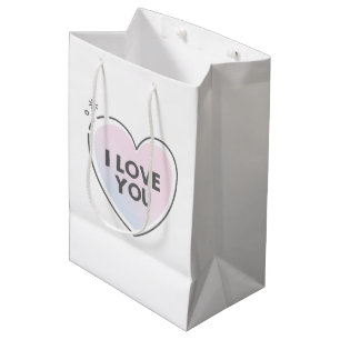 Süßes Herz und "ich liebe dich" Text Mittlere Geschenktüte