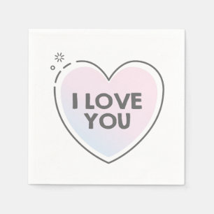 Süßes Herz und "ich liebe dich" Text Serviette