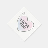 Süßes Herz und "ich liebe dich" Text Serviette (Ecke)