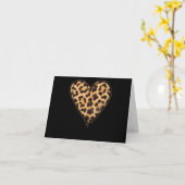 Süßes Herz Valentinstag Leopard Muster Karte (Gelbe Blume)