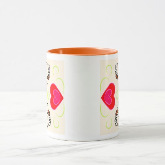 Süßes Herzen-Muster Tasse (Zentrum)