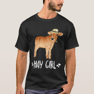 Süßes Heu Mädchen Kuh Sagt Bauernhof Tier Thema Fü T-Shirt
