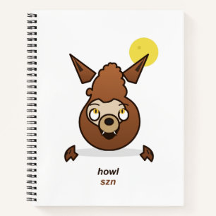 Süßes Heul-Saison-Cartoon-Werwolf-Halloween-Design Notizblock