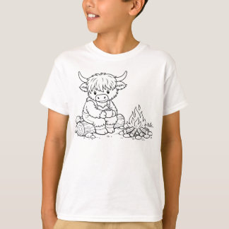 Süßes Highland-Kuh-Camping-Kinder-T-Shirt – Marshm T-Shirt