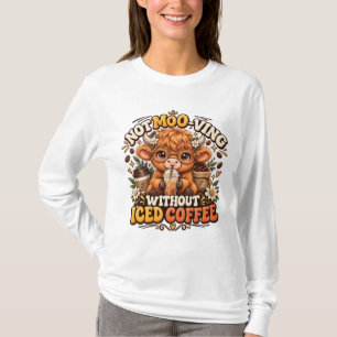 Süßes Highland-Kuh-Eiskaffee-Liebhaber-Design T-Shirt