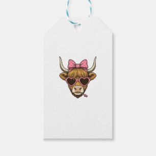 Süßes Highland-Kuh-Herz-Brille Vintage-Shirt-Desi Geschenkanhänger