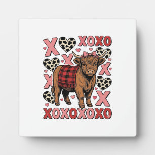 Süßes Highland-Rind XOXO Valentinstag Vintage-Shir Fotoplatte