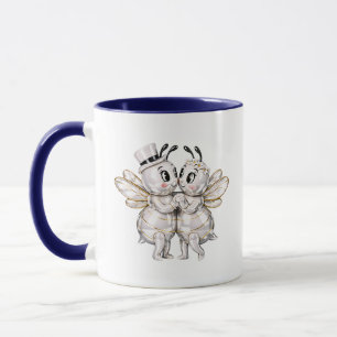 Süßes Hochzeit-Biene-Paar Romantisch Tasse