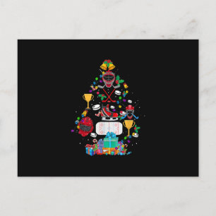 Süßes Hockey-Weihnachtsbaum-Ornament Lustiges Gesc Einladungspostkarte