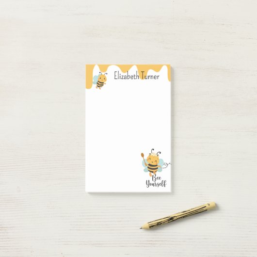 Süßes Honig und Hummelbienen selbst personalisiere Post-it Klebezettel (Auf Schreibtisch)