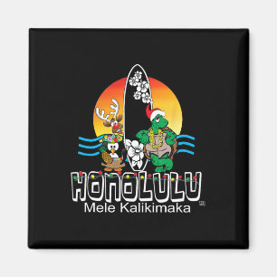 Süßes Honolulu Oahu Hawaii Insel Surfen Weihnachte Magnet