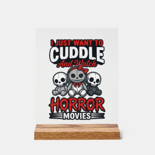 Süßes Horrorfilm-Kuschel-Vintage-Grafik-Shirt-Des Acrylschild