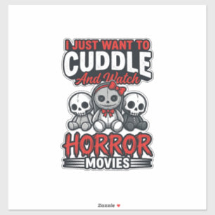 Süßes Horrorfilm-Kuschel-Vintage-Grafik-Shirt-Des Aufkleber