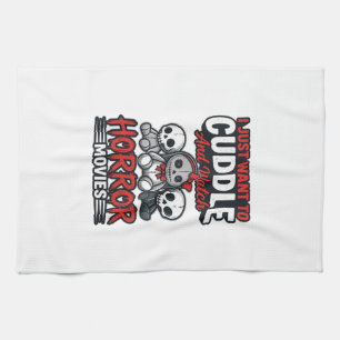 Süßes Horrorfilm-Kuschel-Vintage-Grafik-Shirt-Des Geschirrtuch