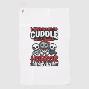 Süßes Horrorfilm-Kuschel-Vintage-Grafik-Shirt-Des Golfhandtuch
