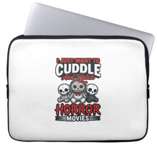 Süßes Horrorfilm-Kuschel-Vintage-Grafik-Shirt-Des Laptopschutzhülle