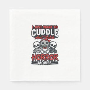 Süßes Horrorfilm-Kuschel-Vintage-Grafik-Shirt-Des Serviette
