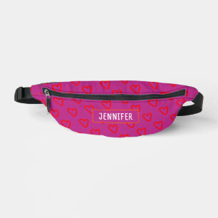 Süßes hübsches Mädchen Rosa rotes Herz Liebesmuste Bauchtasche