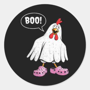 Süßes Huhn Boo Mit Rosa Schuhen Lustiges Halloween Runder Aufkleber
