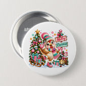 Süßes Huhn Frohe Weihnachten Button (Vorne & Hinten)
